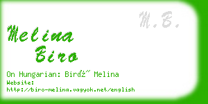 melina biro business card